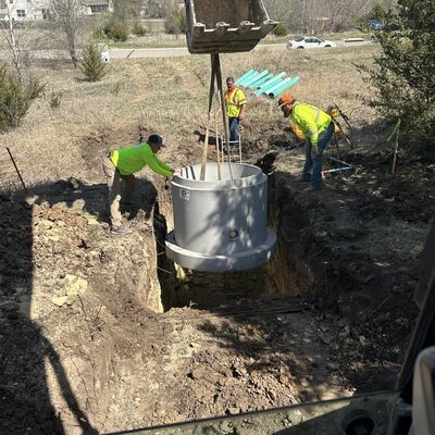 Installing new sewer manholes